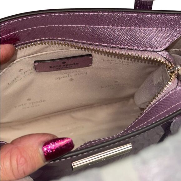 ♠️ NWT KATE SPADE Limited Edition Metallic quartz pink patent leather Small Tote - Picture 13 of 14